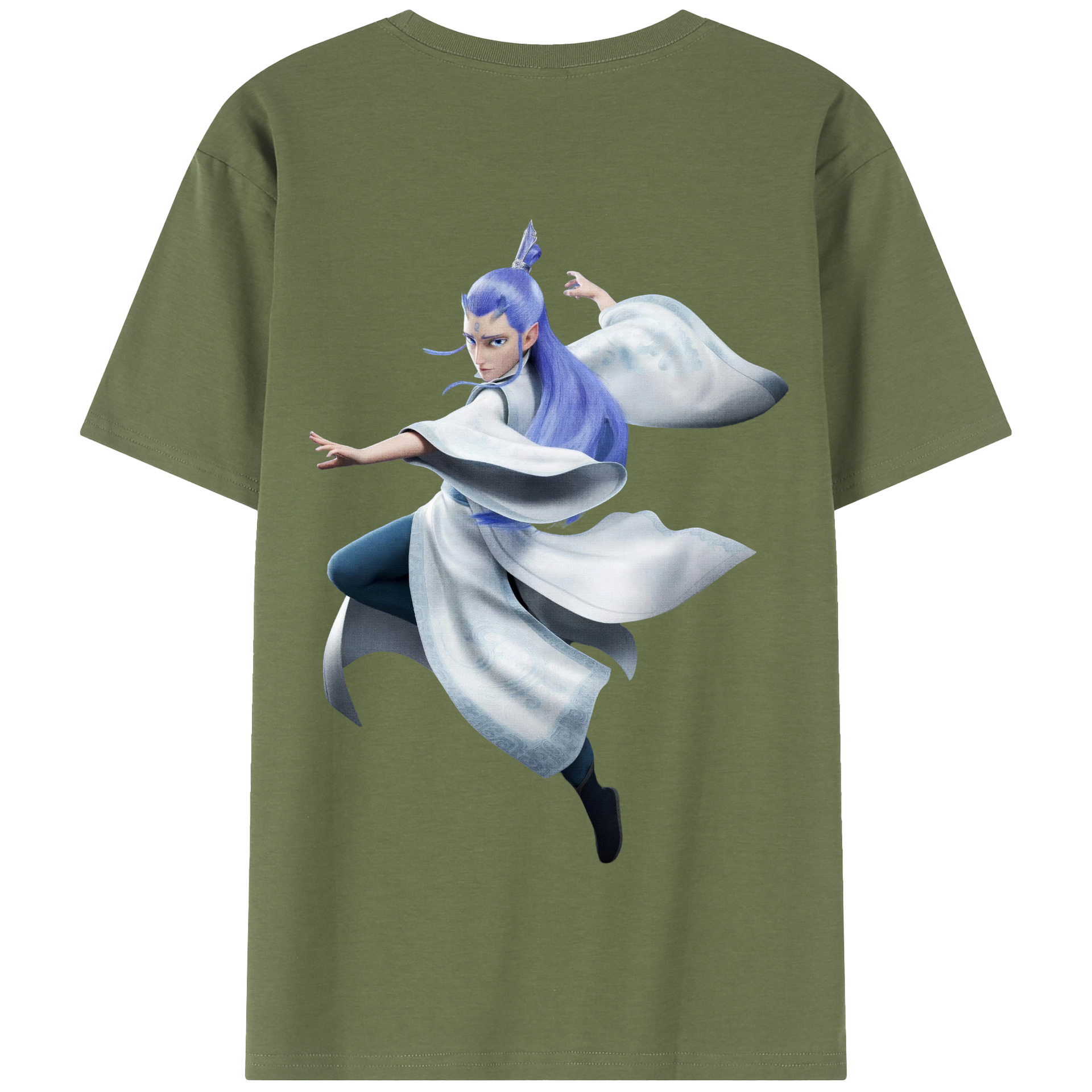 （画像用） Ne Zha 2 ナタ 魔童の大暴れ 綿100％半袖Tシャツ（背面プリント）